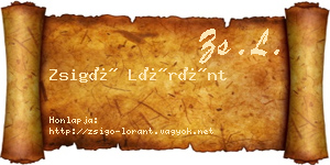 Zsigó Lóránt névjegykártya
